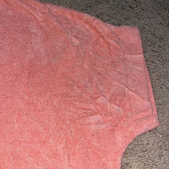 Barefoot Dreams CozyChic Ultra Lite Short Sleeve Zip Up Hoodie Tea Rose L/XL - Picture 5 of 10